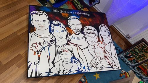 Customer photo review of Porträt auf Leinwand zum Selbermalen