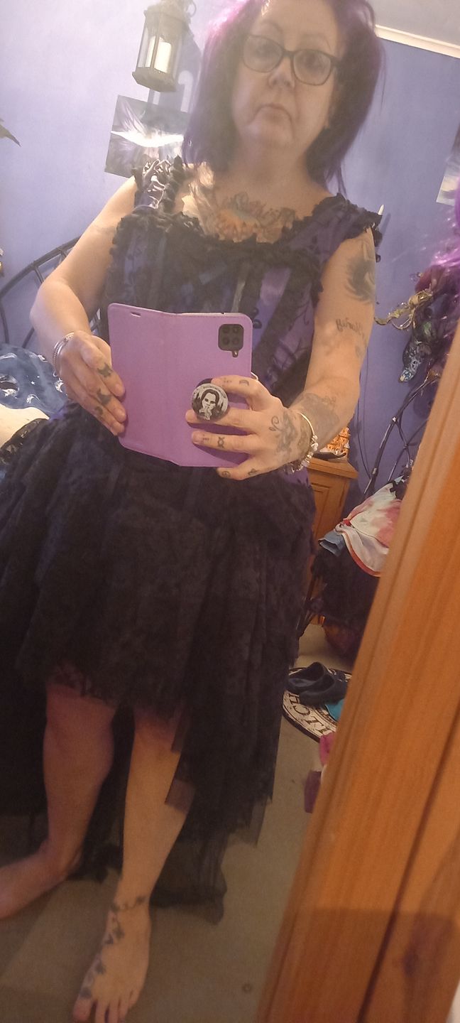 Customer photo review of Ophelie Gothic Corset Dress In Satin Flock