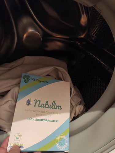 Customer photo review of Eco-Tiras de Detergente 40 lavados Natulim