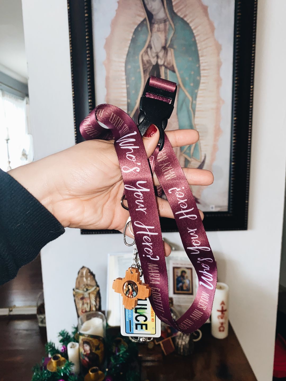Customer photo review of Who's Your Hero - Litany of Women Saints Premium Lanyard