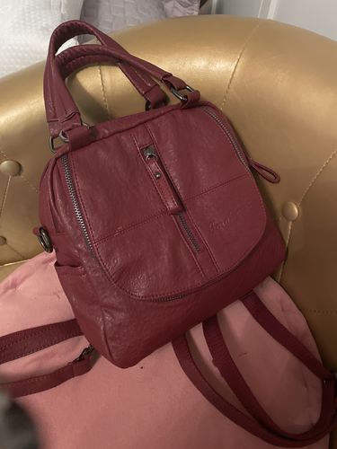 Customer photo review of Mode Leder Mehrzweck Rucksack Schulter Handtasche