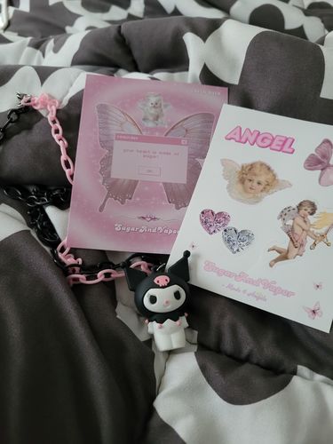 Customer photo review of Cute Sweet Devil Black Pink Chain Necklace