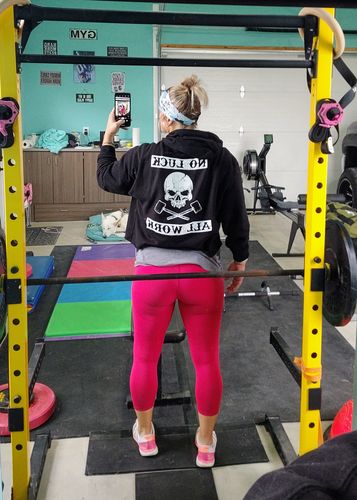 Customer photo review of 77- All Work Crop Hoodie