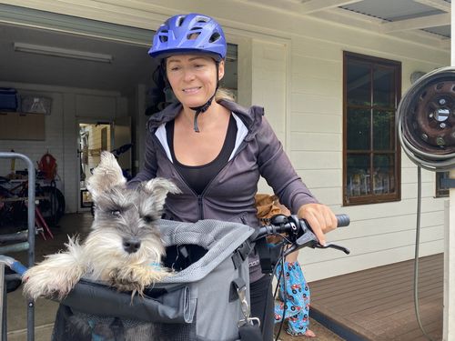 Customer photo review of All In One Pet Carrier Bag | Dog Bike Basket | Backpack for Dogs & Cats | Car Booster Seat