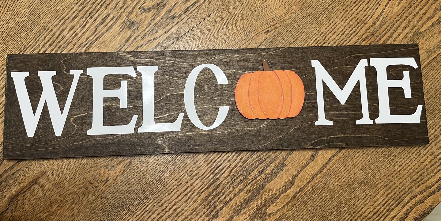 Customer photo review of Unfinished Wooden Pumpkin Silhoutte - Craft- up to 24" DIY