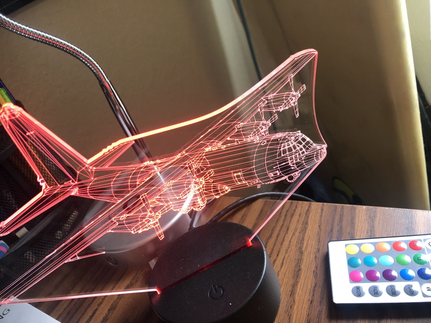 Customer photo review of Military C-130 Transport Plane - 3D Optical Illusion Lamp