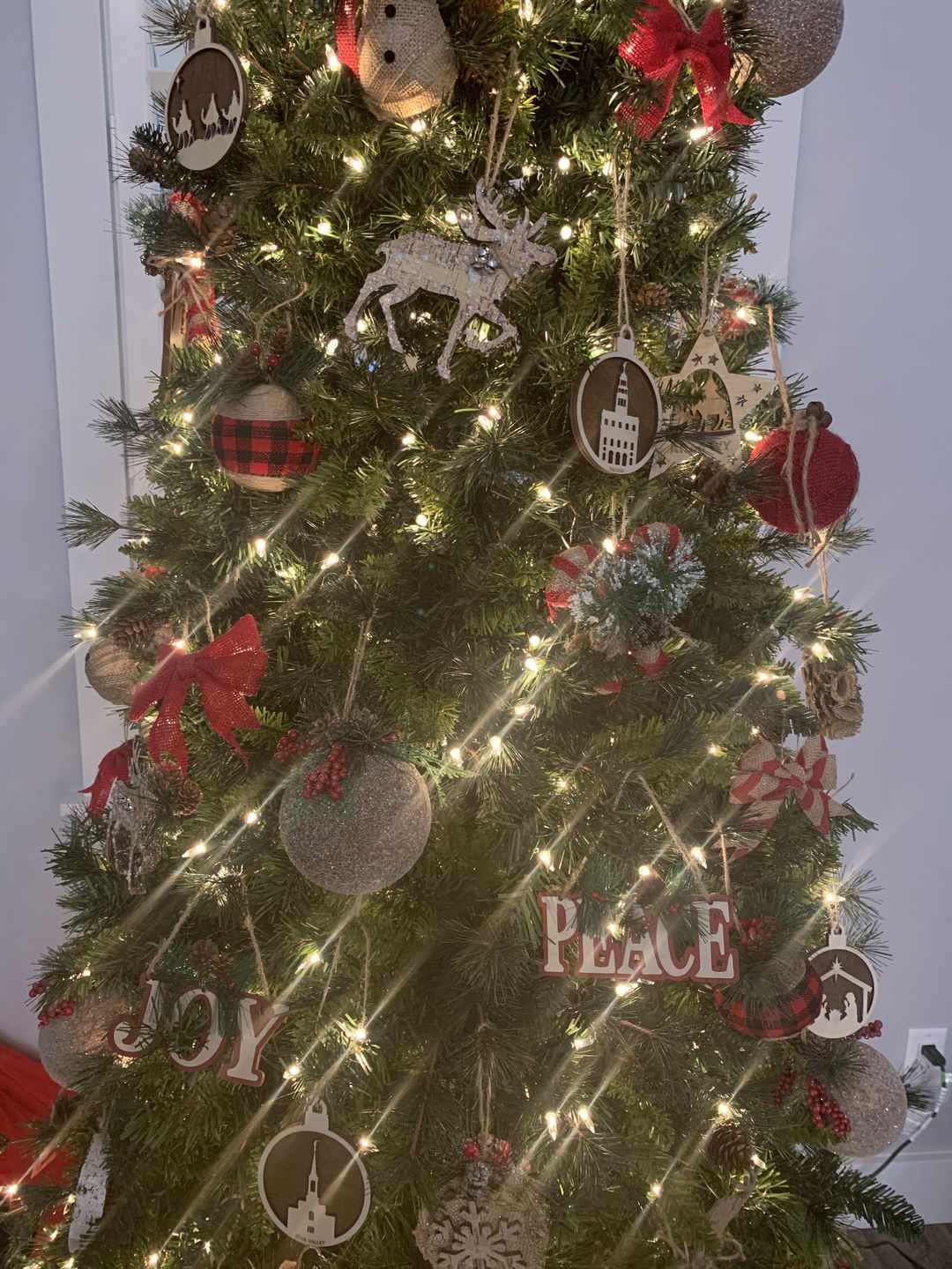 Customer photo review of Wooden Temple Christmas Ornament