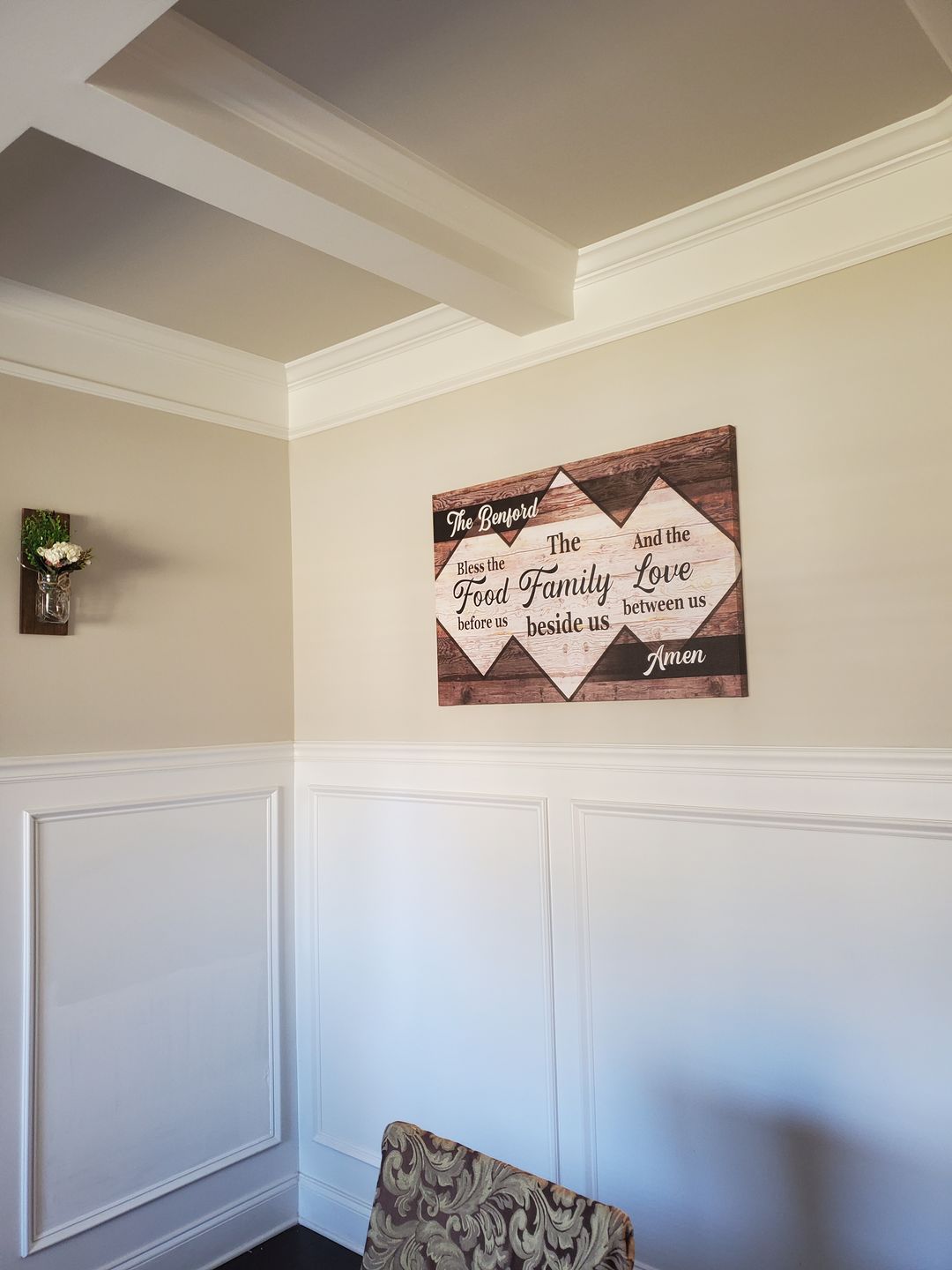 Customer photo review of Personalized "Bless The Food Family Love" Premium Canvas