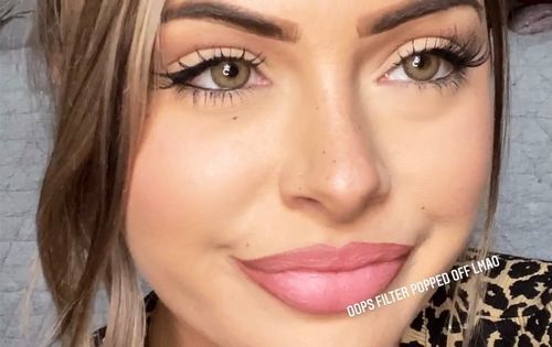Customer photo review of MOJOSEE Angel Ice Brown Colored Contact Lenses