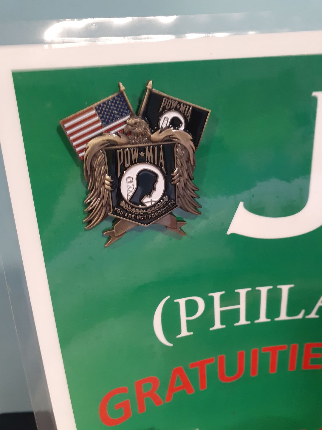 Customer photo review of POW*MIA Memorial Pin