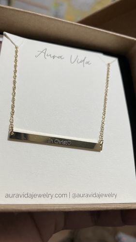 Customer photo review of Riley Bar Necklace
