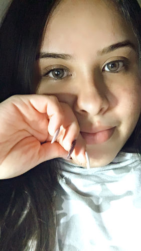 Customer photo review of MOJOSEE Angel Ice Brown Colored Contact Lenses