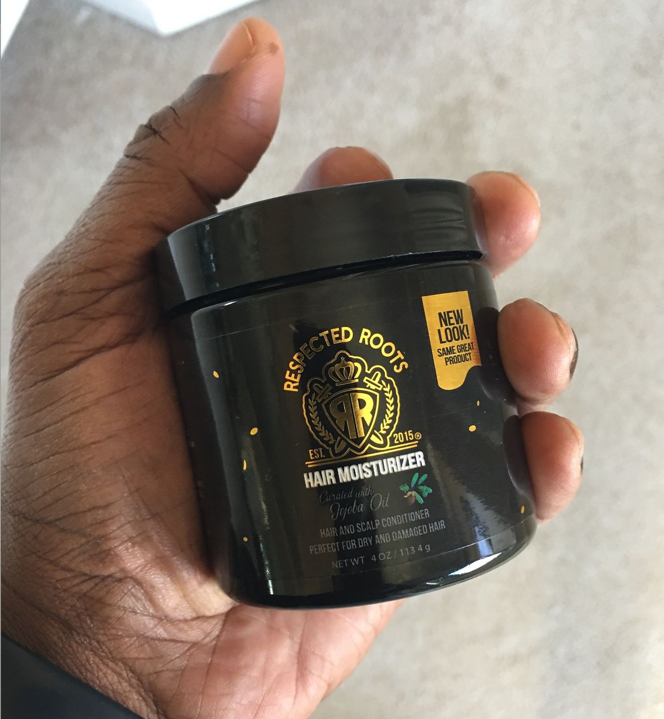 Customer photo review of Respected Roots Hair Moisturizer