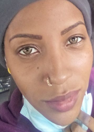 Customer photo review of MOJOSEE Himalaya Brown Colored Contact Lenses