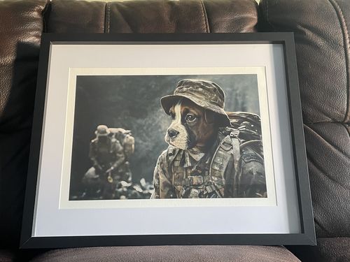 Customer photo review of The Call of Duty - Custom Vintage Pet Portrait