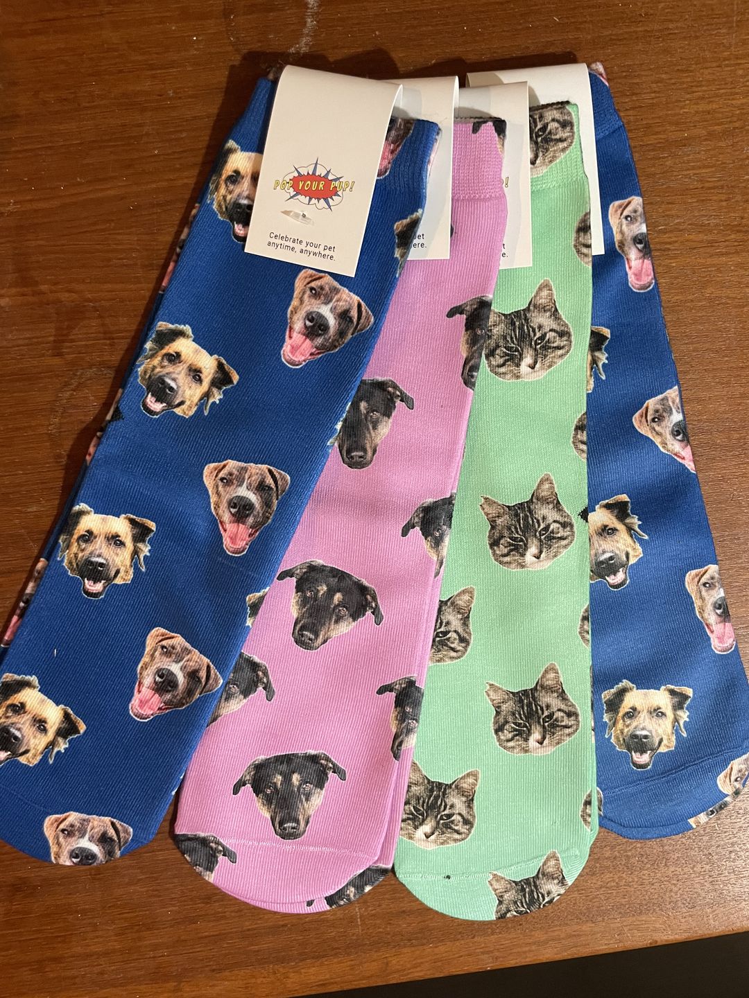 Customer photo review of Custom Pet Art Socks