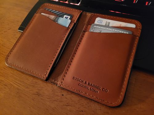 Customer photo review of No.52 | 'Chestnut' Vertical Leather Wallet