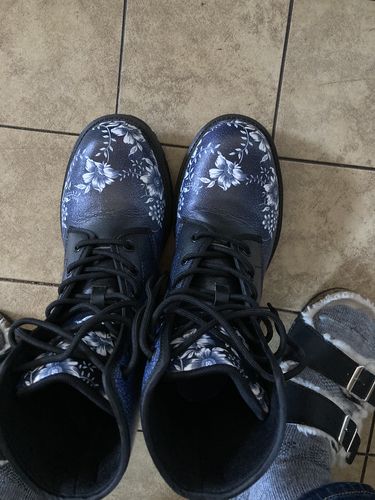 Customer photo review of Blue Floral Handcrafted Boots