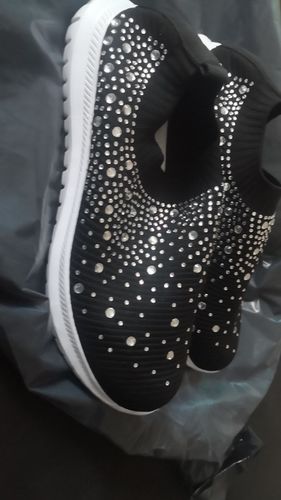 Customer photo review of Women's Crystal Breathable Orthopedic Slip On Walking Shoes