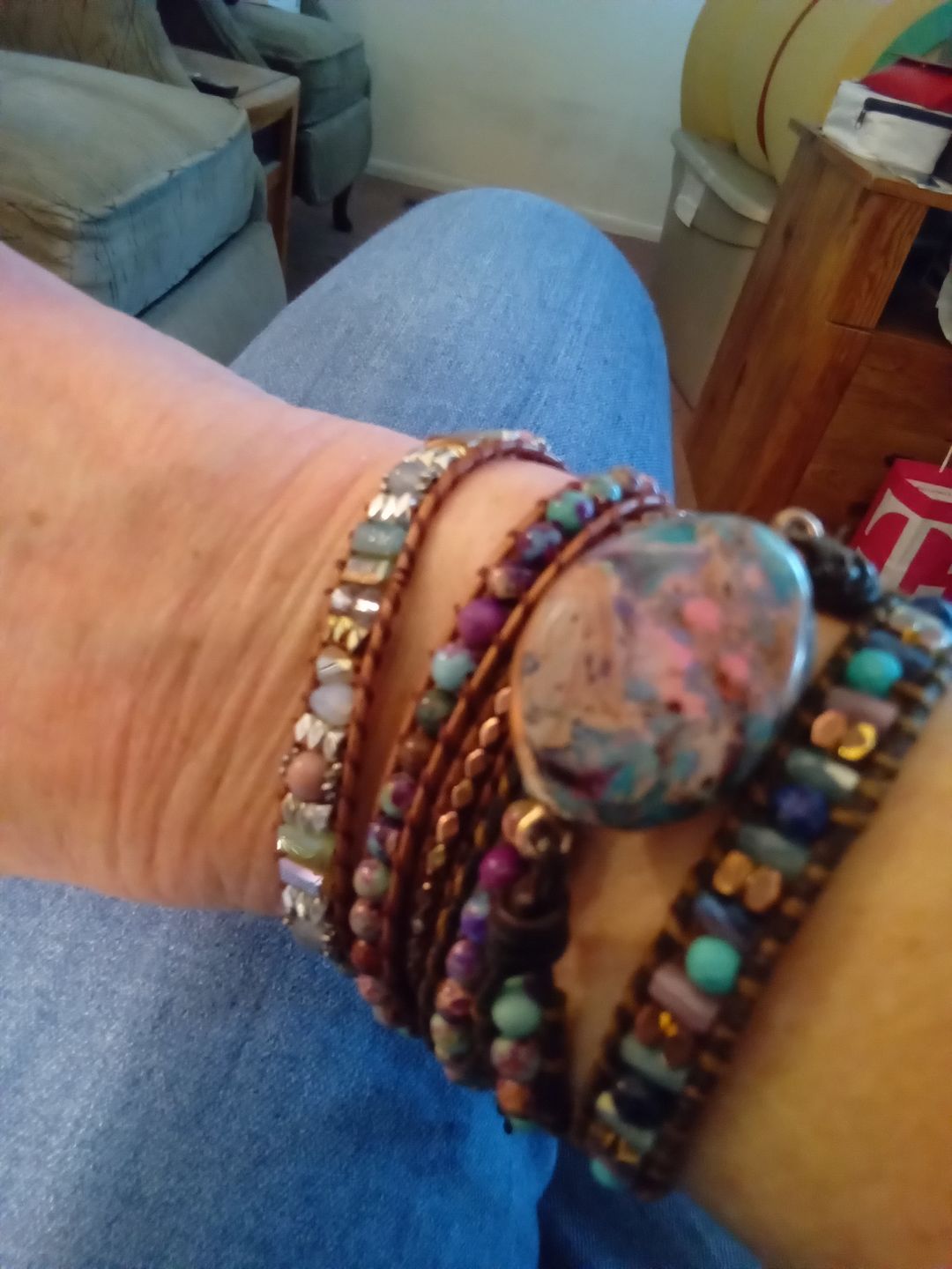 Customer photo review of Intense Emperor Jasper Wrap Bracelet