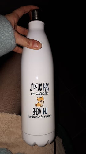 Customer photo review of Bouteille Isotherme shiba inu j'peux pas