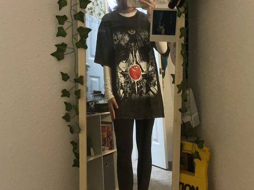Customer photo review of Harajuku Style Vintage Washed Death Note Oversized Tee