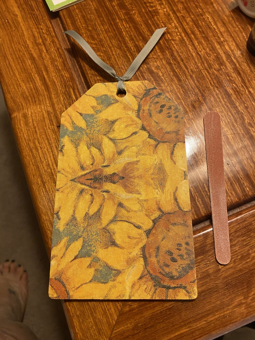 Customer photo review of Unfinished Wooden Price Tag Product Tag Silhoutte - Craft- up to 24" DIY