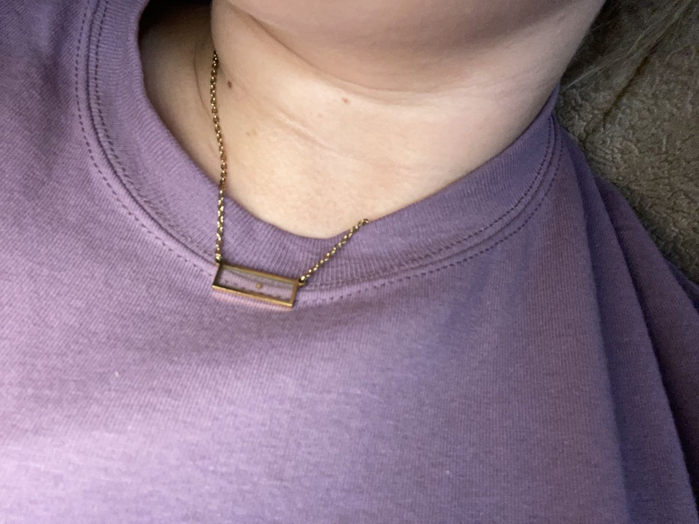 Customer photo review of Mustard Seed of Faith - Bar Necklace