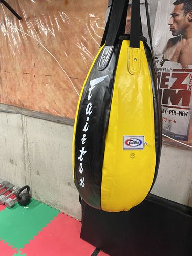 Customer photo review of FAIRTEX SUPER TEAR DROP HEAVY BAG - UNFILLED - HB15