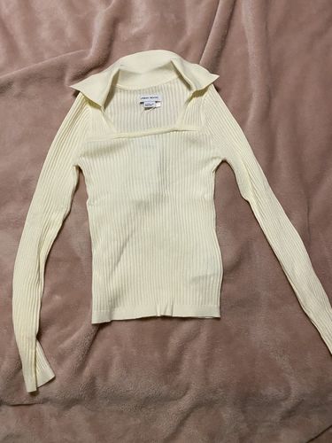Customer photo review of Square Neck Rib Knit Skinny Top