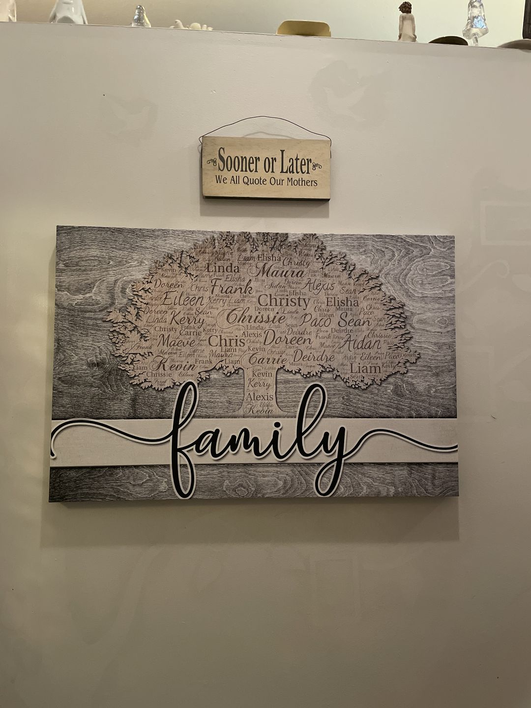 Customer photo review of Personalized Names on Tree "Family" Premium Canvas