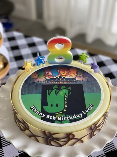 Customer photo review of 20 cm Pre-cut Circle Custom Edible Icing Image