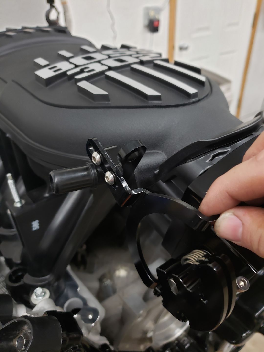 Customer photo review of Motion Throttle Cable Bracket for ICON 92/102mm for Motion Raceworks / Lokar Cable 18-11009-1