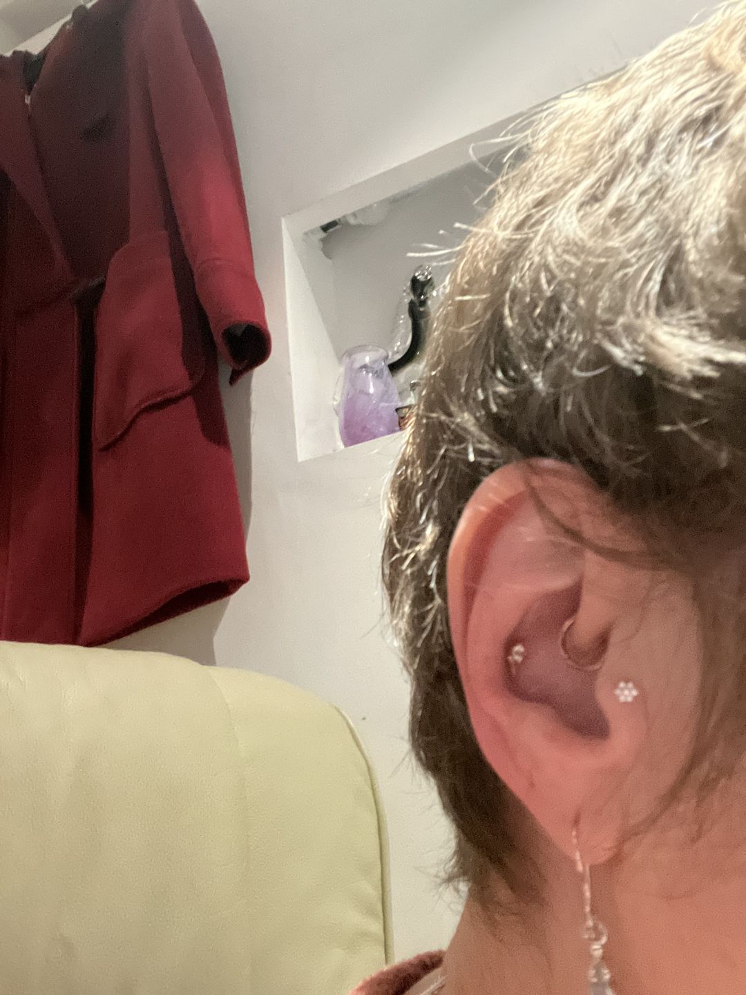 Customer photo review of Junipurr Titanium Flatback Labret Threadless