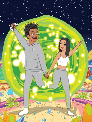 Customer photo review of 'Rick and Morty' Custom Portrait