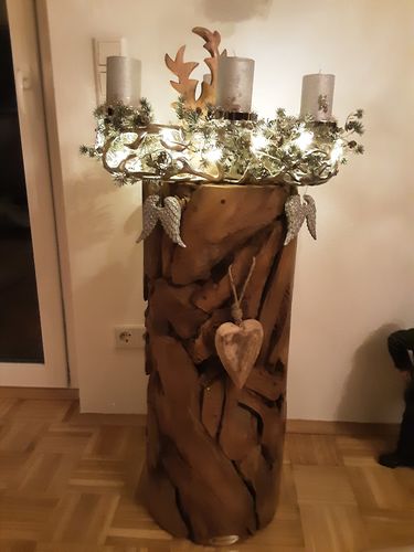 Customer photo review of Teak Holz Säule XILON rund