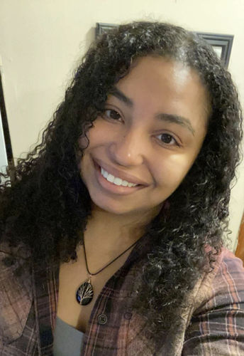 Customer photo review of Wire Wrapped Obsidian Pendant Necklace