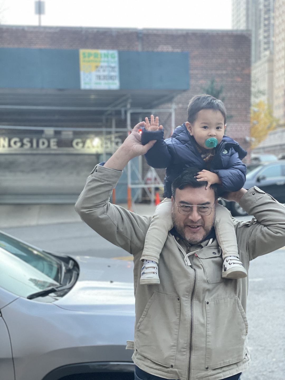Customer photo review of Navy Puffer Jacket