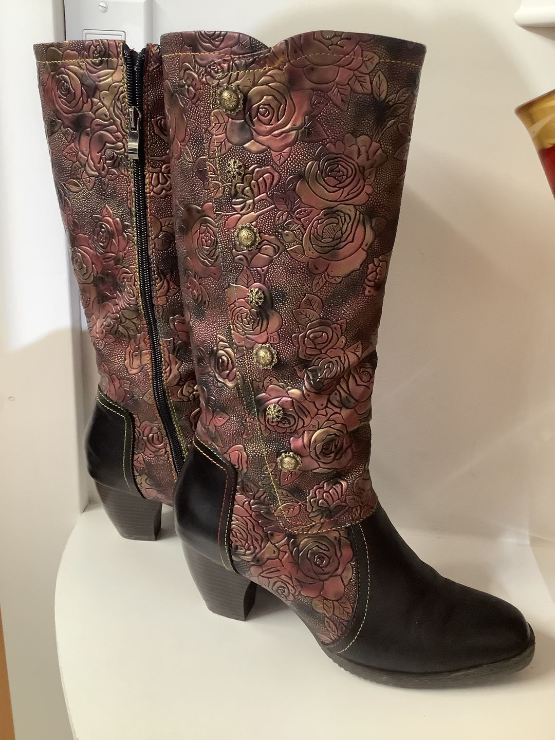 Customer photo review of Retro Printed Hand-made Boots