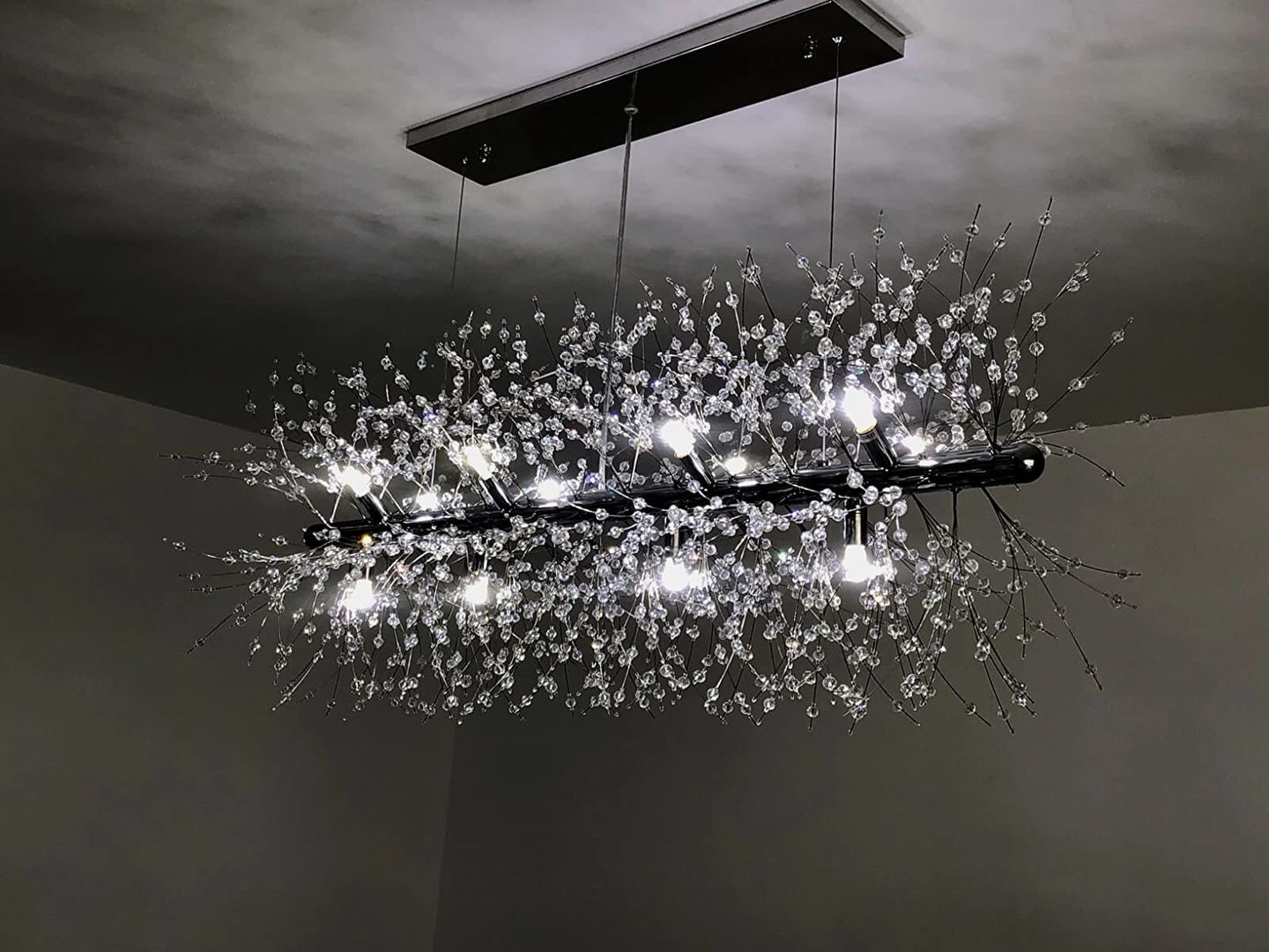 Customer photo review of Modern 9-Light Crystal Chandelier