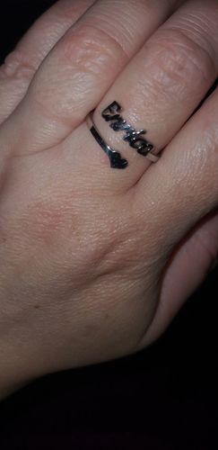 Customer photo review of LOANYA Ring With Personal Engraving