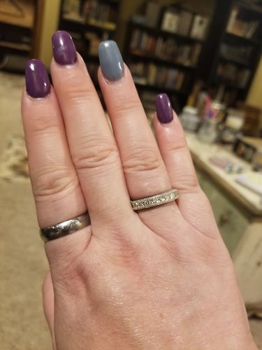 Customer photo review of 1.50 CT Princess & Round Cut Natural Diamonds - Wedding Band