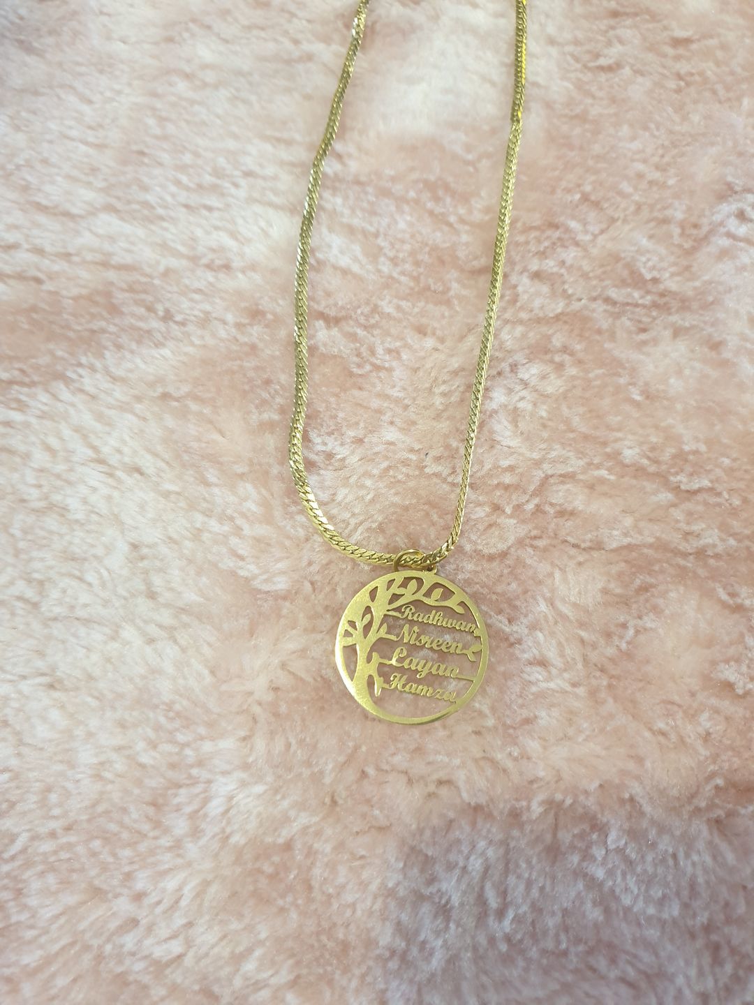 Customer photo review of Tree Of Life Key Ring With Engraved Name
