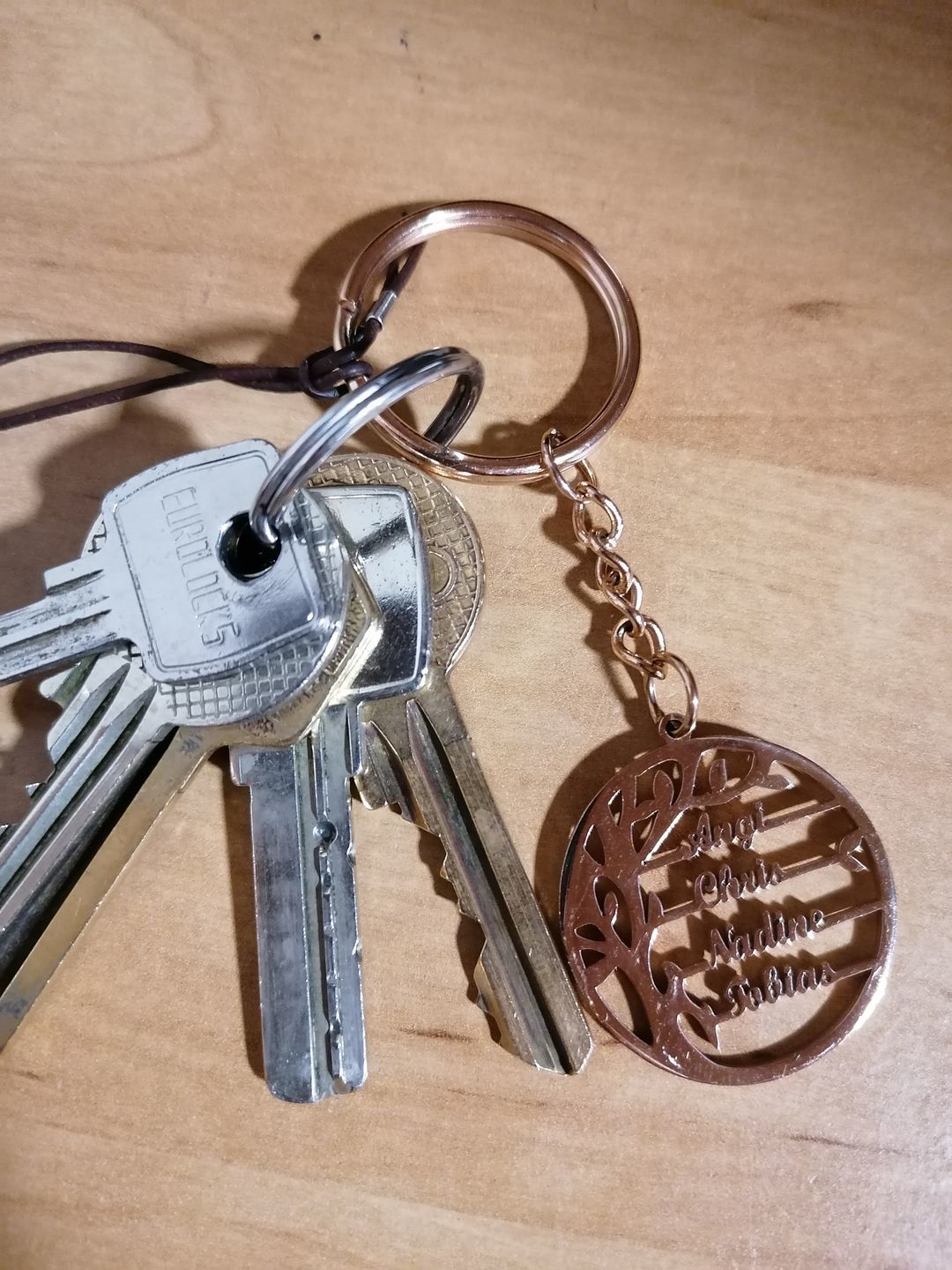 Customer photo review of Tree Of Life Key Ring With Engraved Name