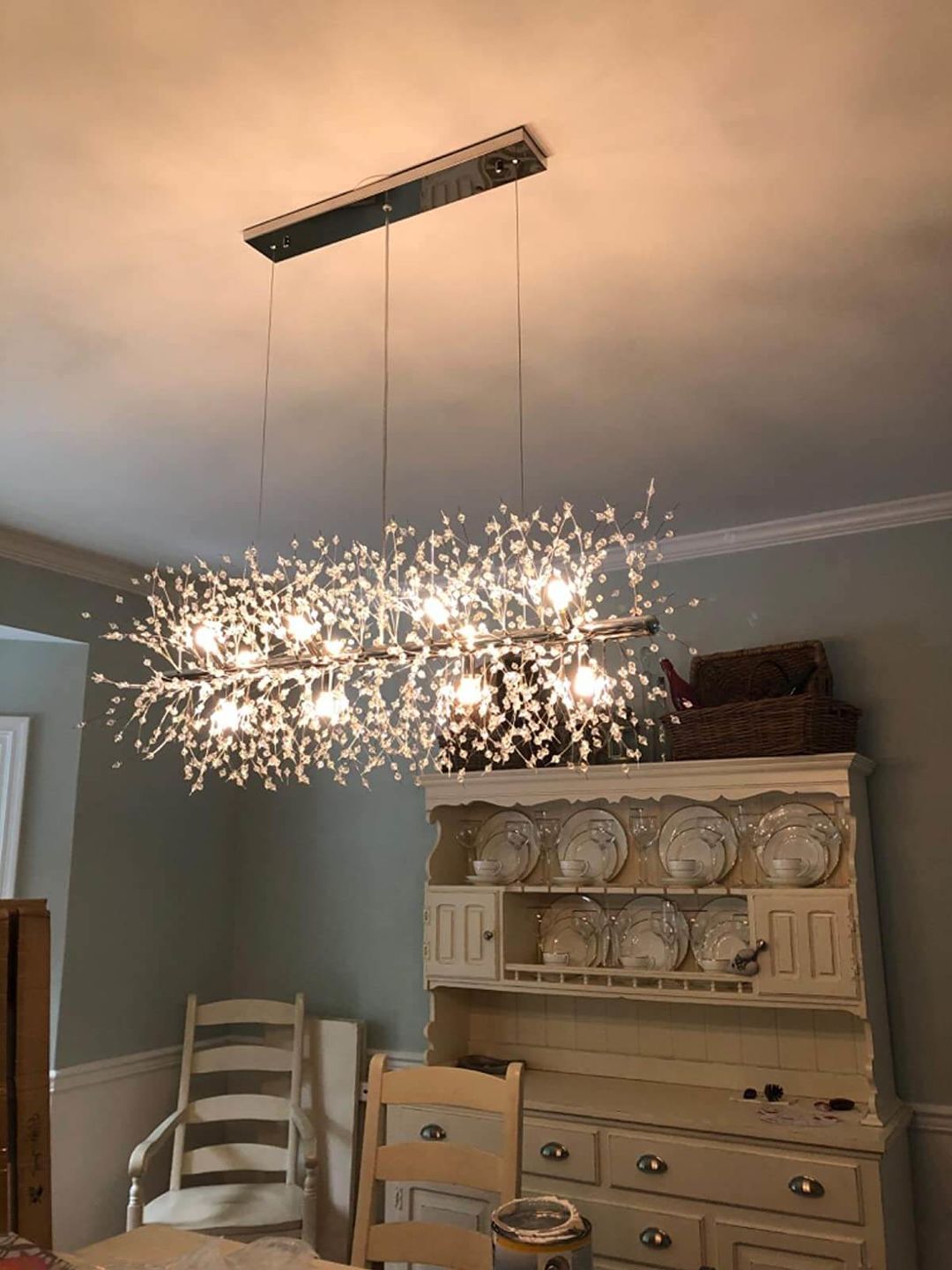 Customer photo review of Modern 9-Light Crystal Chandelier