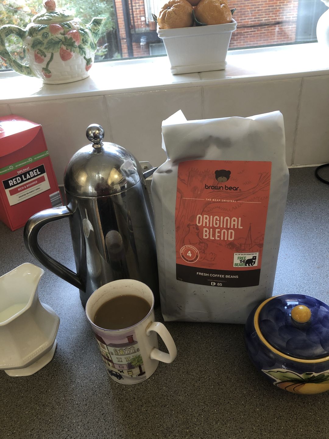 Customer photo review of Brown Bear Original Blend Espresso Coffee, Strength 4, Medium Dark Roast
