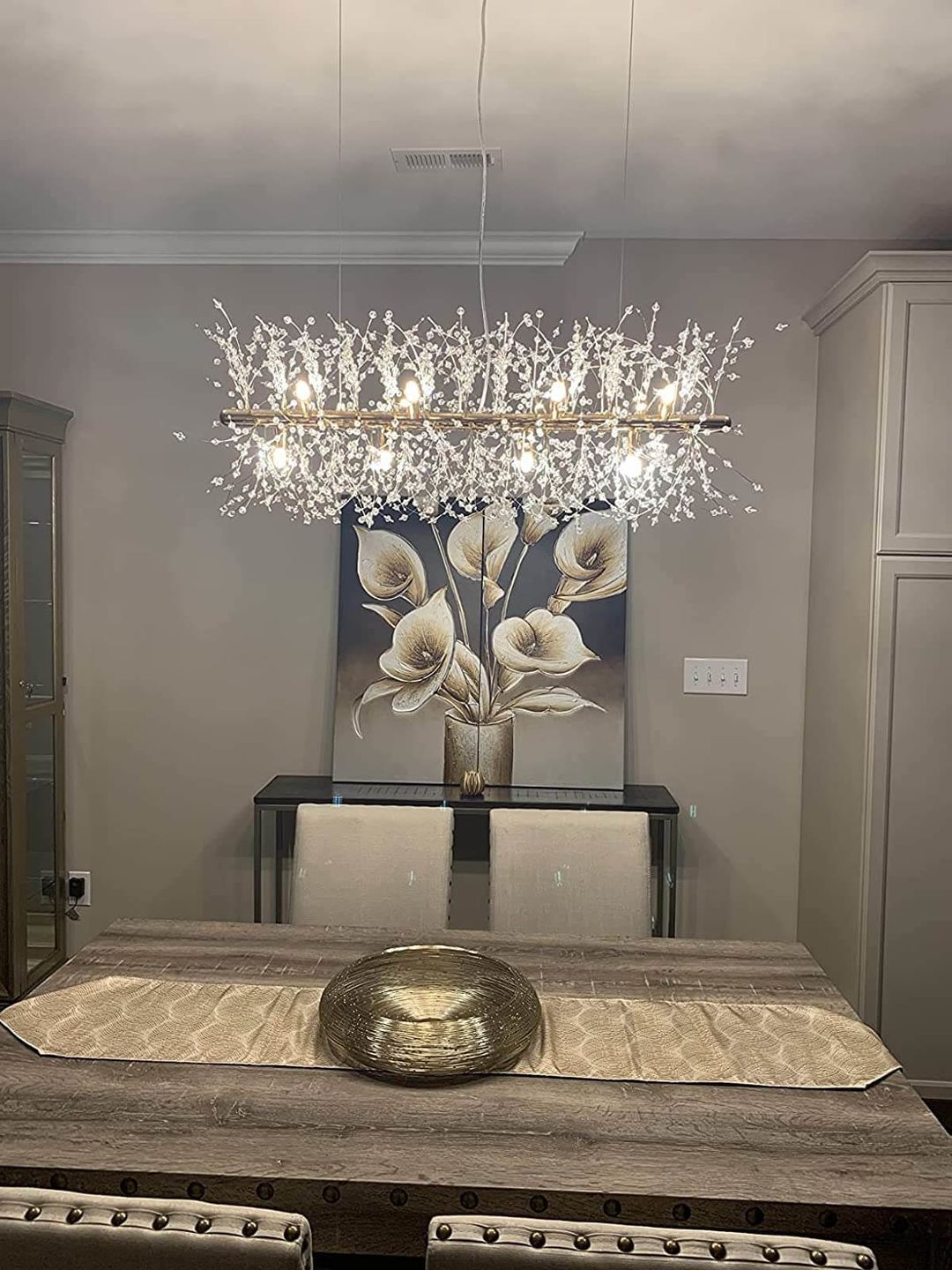 Customer photo review of Modern 9-Light Crystal Chandelier