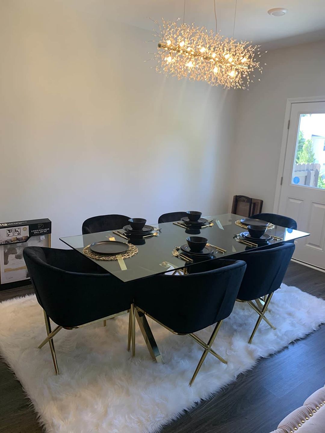 Customer photo review of Modern 9-Light Crystal Chandelier