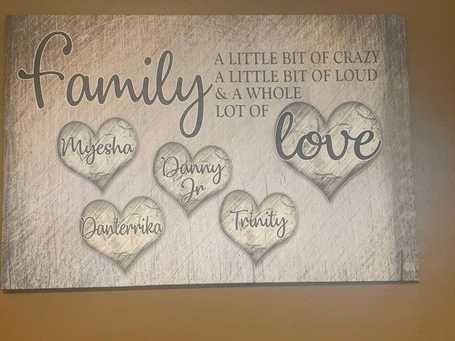 Customer photo review of Personalized "Family... Love" Premium Canvas