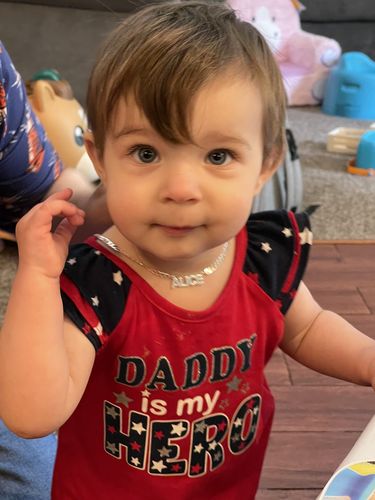 Customer photo review of Gothic Name Necklace with Cuban Chain